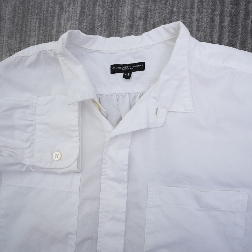 Engineered Garments White Cotton Button Down Shirt XS Men Long Sleeve USA Made